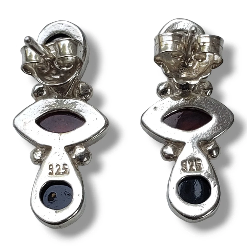 复古琥珀 925 纯银耳环 — 第 4/4 张图片