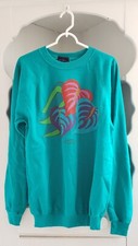 VTG Laurel Burch San Francisco Graphic Sweatshirt Size XL Green Colorful 80s Top