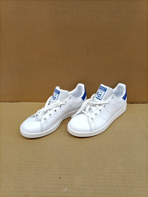 Adidas Stan Smith Junior Youth Shoe- Unisex- White/Blue- US Size