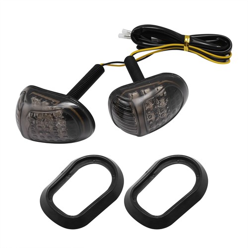 2x Moto 9 LED Segnali di Giro Montaggio a Scarico Indicatori Frecce Ambra 12V - Foto 3 di 9
