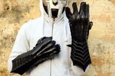 Witch King Nazgul Gloves, Medieval Gauntlet Set Ring Wraith Costume Gloves