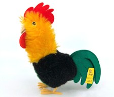 Steiff Gallo Rooster 1979 -81 Dralon Plush ID Button Tags 14cm 5.5in Vtg Chicken