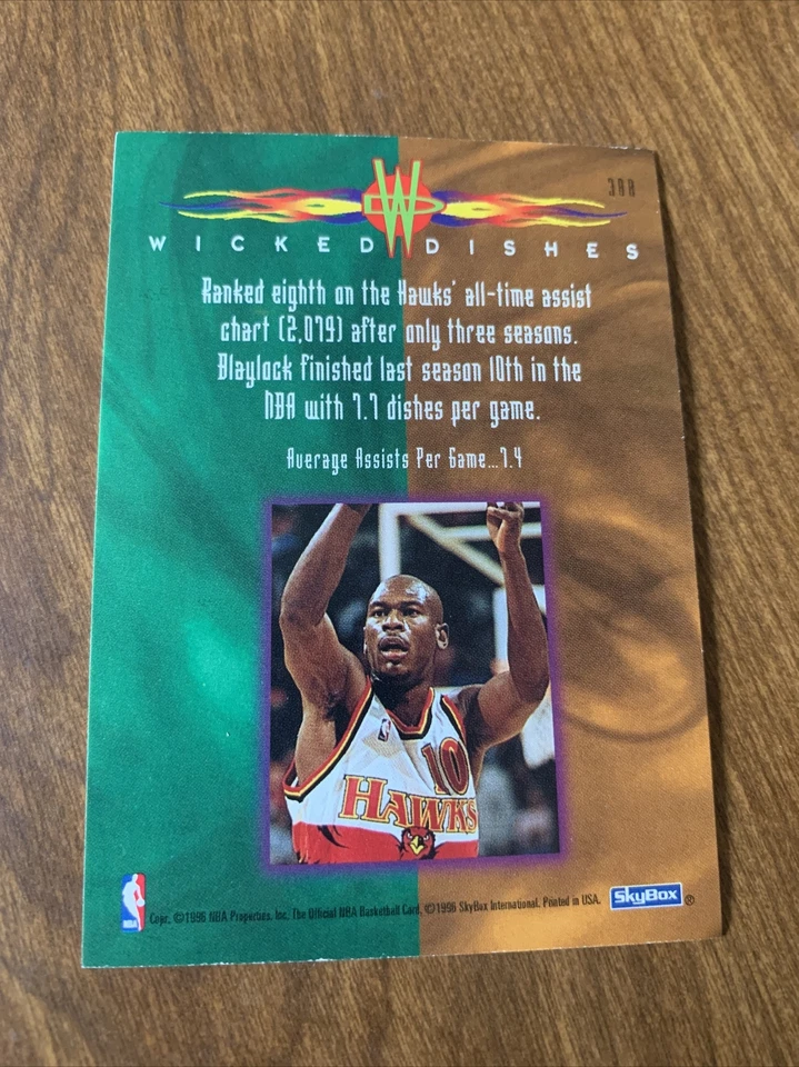 1996 MOOKIE BLAYLOCK SkyBox Basketball Card  # 388 Made in USA - Image 2 of 3