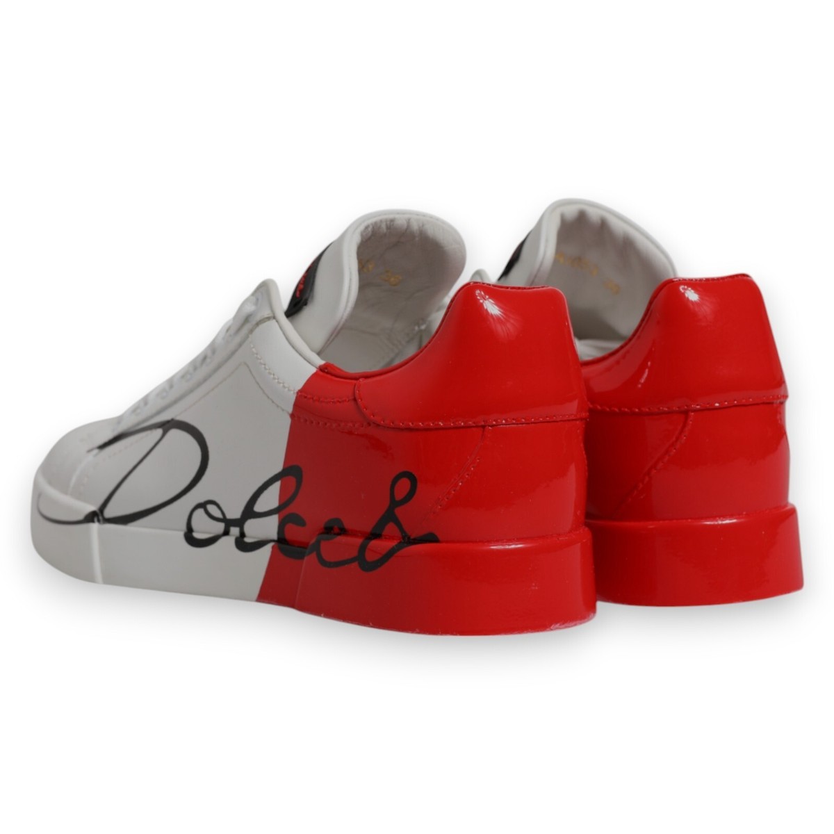 DOLCE & GABBANA Shoes White Red Logo Portofino Sneakers EU35 / US4