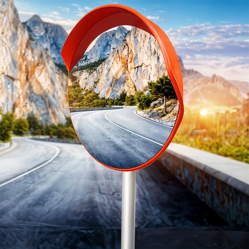 Curved Wide Angle Convex Mirror Road Traffic Driveway Blind Spot Safety 45/60cm - Picture 3 of 9