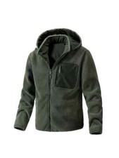 Bomber Piumino Giacca Pile Sintetico Verde Uomo Reversibile Cappuccio 071448