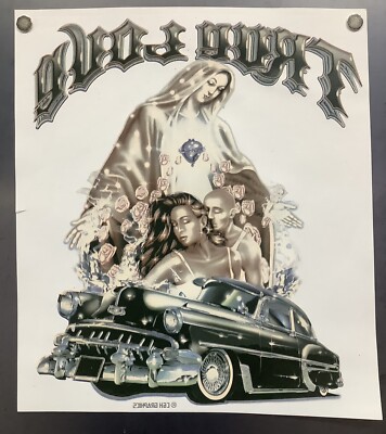 Vintage Iron-On Heat Transfer True Love Virgin Mary Car Streetwear Homeys Cholo