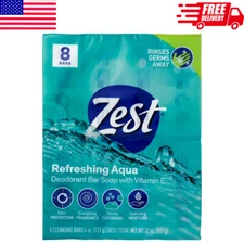 Zest Invigorating Aqua Bar Soap -Refreshing Your Body with Vitamin E 8 bar