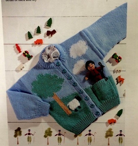 BABY CHILD INTARSIA SHEEP CARDIGAN + 