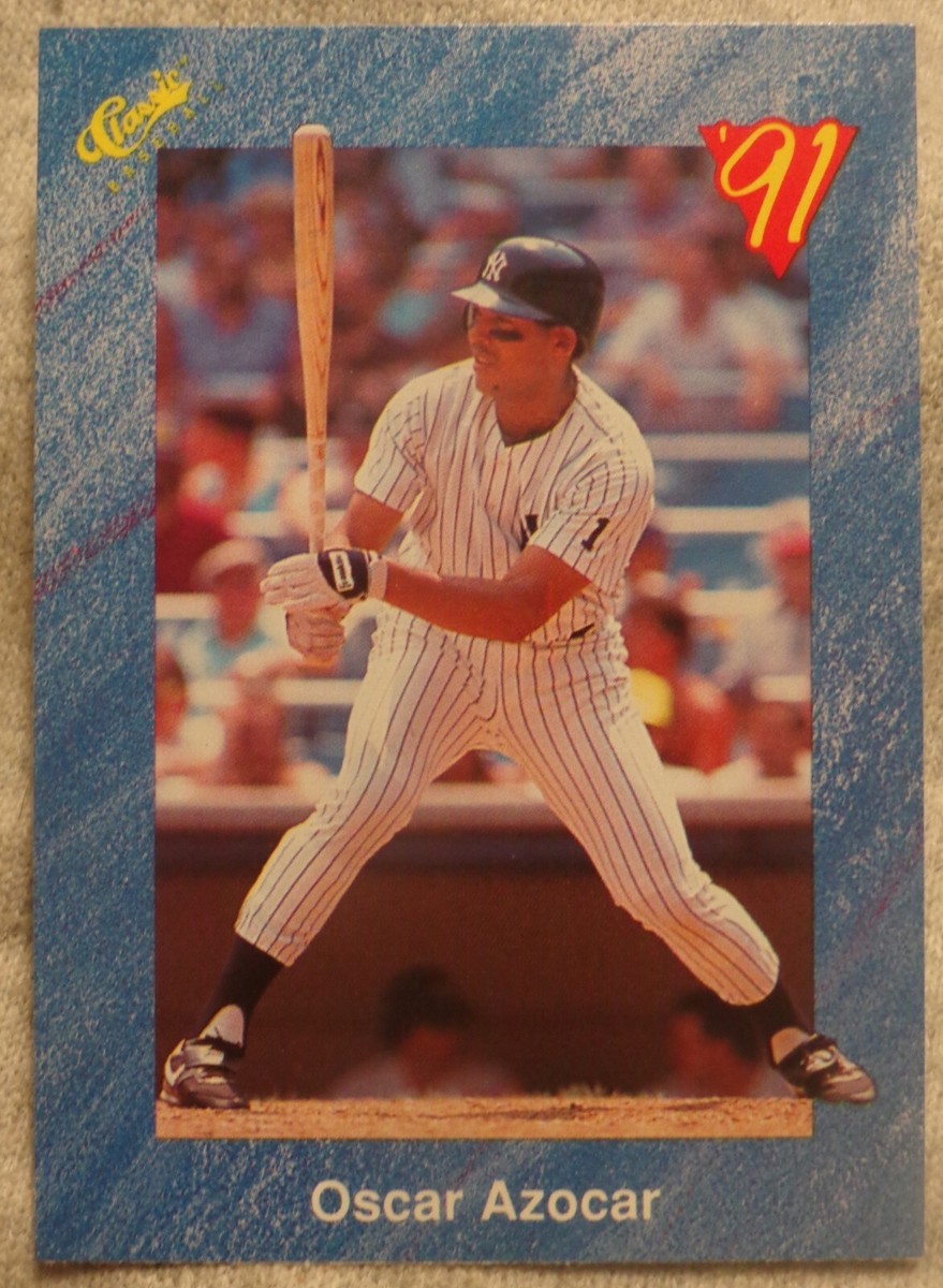 1991 Classic Baseball Card (Blue) #T62 Oscar Azocar - Yankees