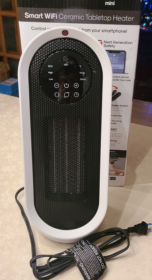 Atomi Smart Wifi 1500W Oscillating Ceramic Portable Tabletop Heater