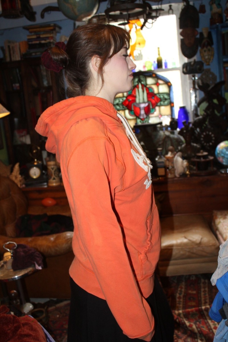 Sweat Vintage AEROPOSTALE Années 90 - Taille XL Homme - Orange épais 100% Coton - Occasion Très Bon état