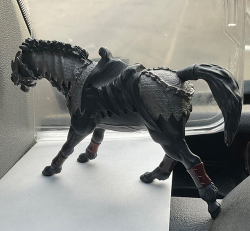 Papo 2002 Cavallo da guerra corazzato medievale cavaliere nero 6" - Foto 4 di 6