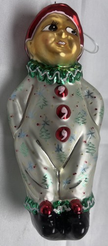Vintage Radko Sweethearts Green Clown Christmas Ornament Creepy Eyes Rare - Picture 2 of 7