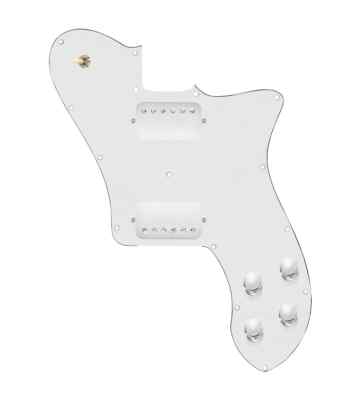 920D 72 Deluxe Tele Loaded Pickguard Hot Rough Neck Humbuckers Parchment/Nickel