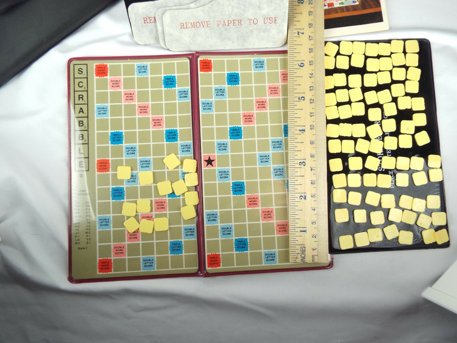 Vintage Scrabble Travel Crossword Game Pocket Edition  w/Letter Holders 