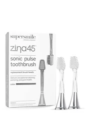 Supersmile Zina45 Replacement Brush Heads for Sonic Pulse Toothbrush Silver