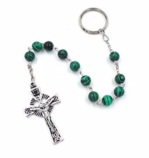 Green"Paidrin Beag" Penal Rosary Keychain by J.C. Walsh & Sons Ireland #PB8140