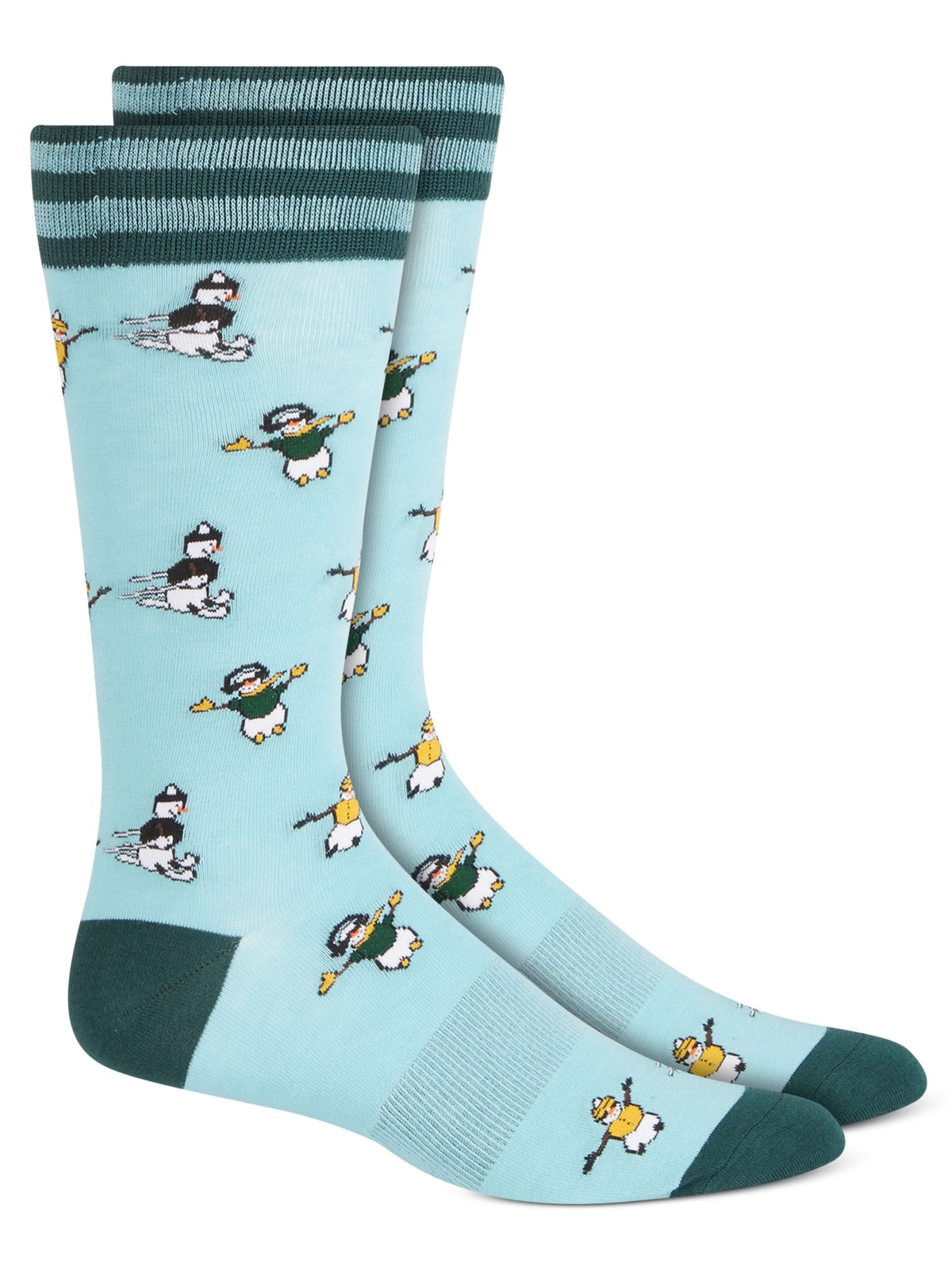 BAR III Mens Turquoise Arch Support Seamless Novelty Over The Calf Socks 7-12