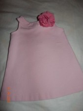 EUC Janie  Jack Girls 6-12 Months Pink Rosette Ponte SPRING GALA Dress