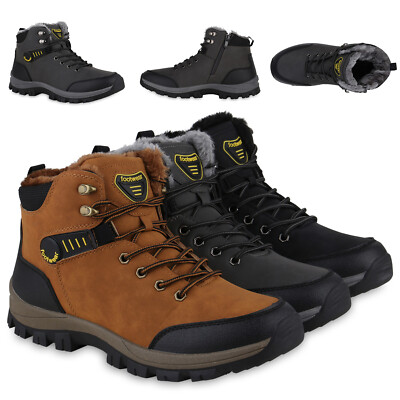 Herren Warm Gefütterte Outdoor Boots Bequeme Profil-Sohle Schuhe 840854