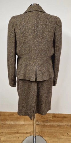 Hobbs tweed suit size 14 jacket skirt brown smart wool alpaca multi flecked - Picture 5 of 11