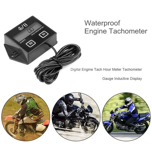 LCD Display Tachometer Gauge Engine RPM Meter Digital Engine Tach Hour Meter - Picture 6 of 8