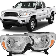 Headlights Assembly L+R for Toyota Tacoma 2012-2015 Replacement Chrome Housing