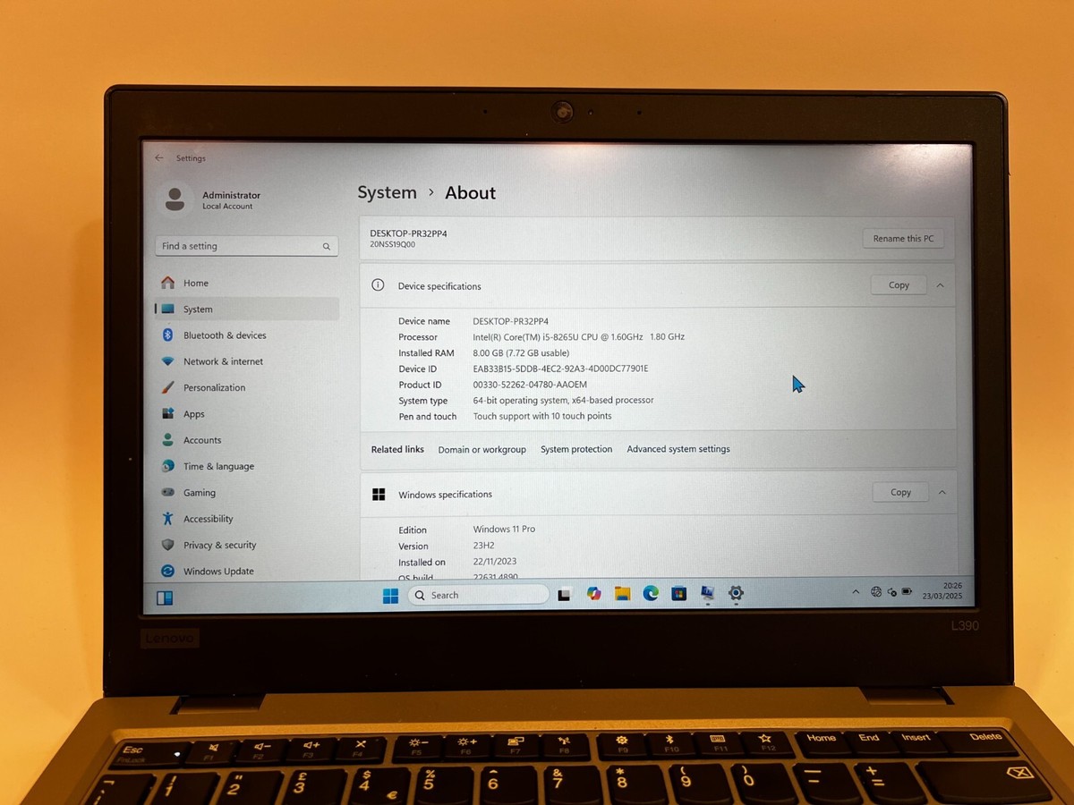 人気・i5第8世代】LENOVO / ThinkPad L390 / CPU：core i5-8265U@1.60