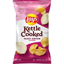 Lay's Kettle Cooked Maui Onion Flavored Potato Chips 8oz Bag x1