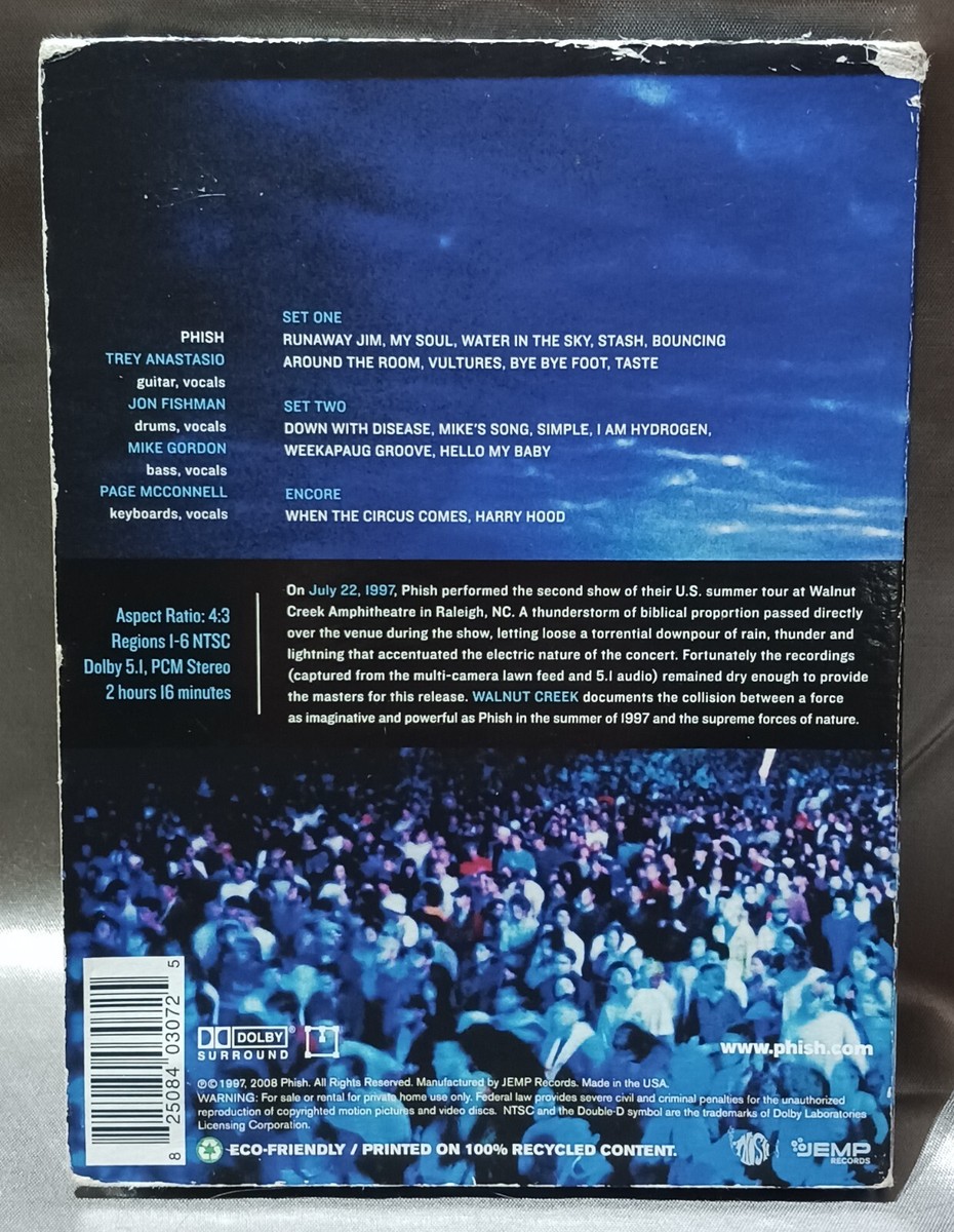 PHISH- Walnut Creek Pre-Owned Two DVD Set 2008 825084030725| eBay