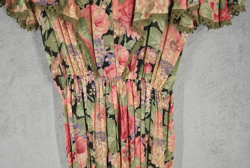 Vintage Mindy Malone Dress Size 10 Floral Modest Church Midi Grandmacore 90s - Picture 4 of 20