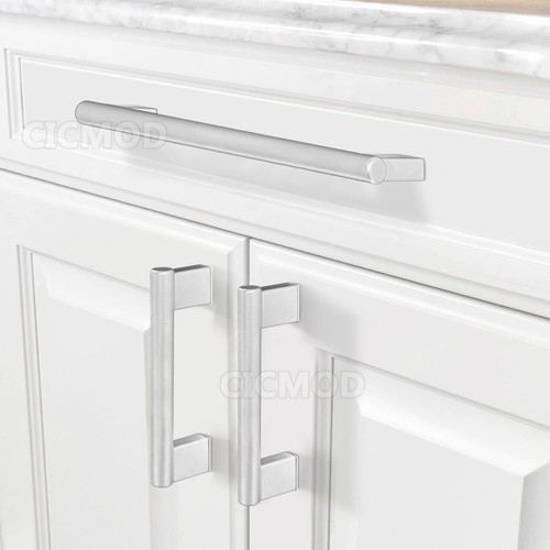 Küche Schrank Griffe Ziehen Gebürstetes Nickel T Bar Schublade Knöpfe Edelstahl - Bild 3 von 10
