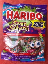Haribo Sour Sghetti Gummi Candy 5oz Bags Z!ING Sour S'Ghetti