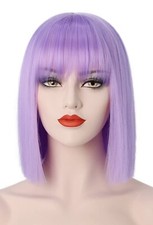 Women Lady Short Straight Hair Full Wigs Cosplay Party Bob Hair Wig US 12" NEW