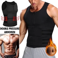 USA Men Neoprene Sauna Vest Sweat Body Shaper Waist Trainer Fat Burner Shapewear