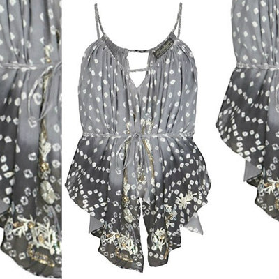 ALLSAINTS NARNIA SOMMER VERZIERTES PAILLETTEN TIE DYE TOP KOMPLETT AUSVERKAUFT 169 £