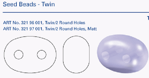Twin 2 Hole Czech Seed Beads Size 2.5 x 5 mm " MIXTURE COLOR # 44 " 50 Grams - Picture 2 of 4