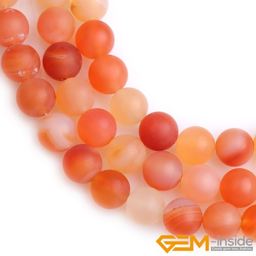Red Carnelian Agate Natural Gemstones Frosted Round Beads Jewelry Making 15" AU - Bild 21 von 25