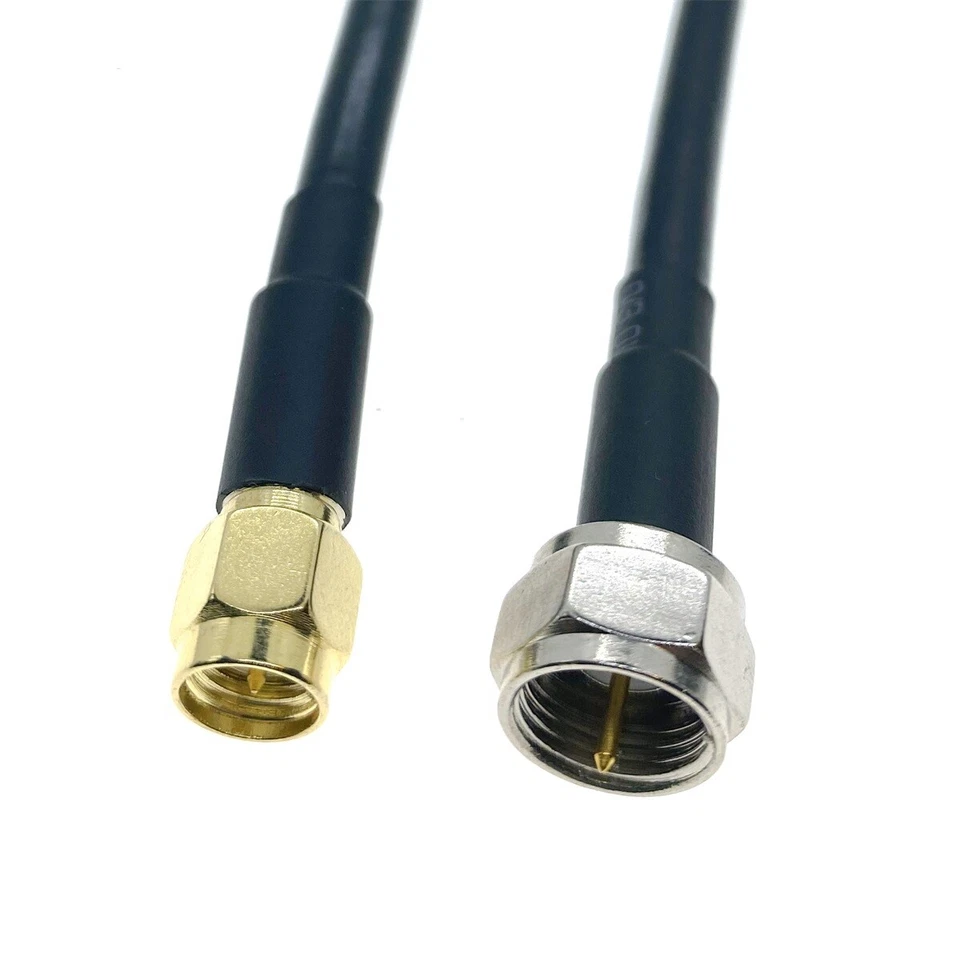 RG58 SMA Male plug to F Male Connector Coax Lot RF Coaxial Pigtail Adapter Cable - Image 3 of 4