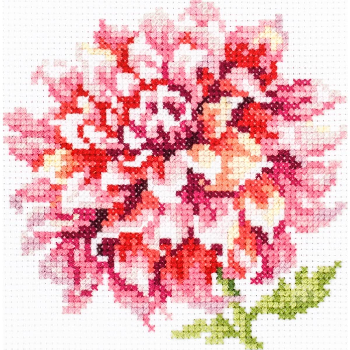 Magic Needle Zweigart Edition counted cross stitch kit ""Dahlia"", 11x11cm, DIY