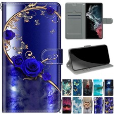 For Samsung S23 Ultra S22 S21 S20 FE S10 Magnetic Leather Pattern Wallet Case