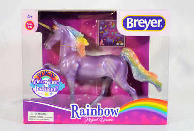 BREYER RAINBOW MAGICAL UNICORN SADDLEBRED CLASSIC PURPLE GLITTER FREEDOM SERIES