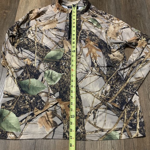 WFS Burly Camo Element Gear Shirt 1/4 Zip Long Sleeve Brown Oak Leaf Tan - Picture 2 of 8