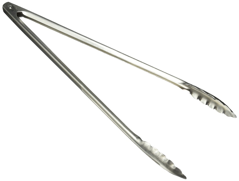 Coiled Spring Heavyweight Stainless Steel Utility Tong, 16-Inch