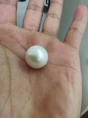 Huge16.8mm natural south sea genuine white round loose pearl undrilled with flaw - Picture 5 of 5