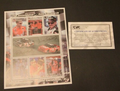 Dale Earnhardt Senior Junior Block of 6 Legal Tender Postage 