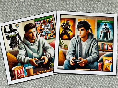 2 x Boy Gaming zum Kartenbasteln usw.