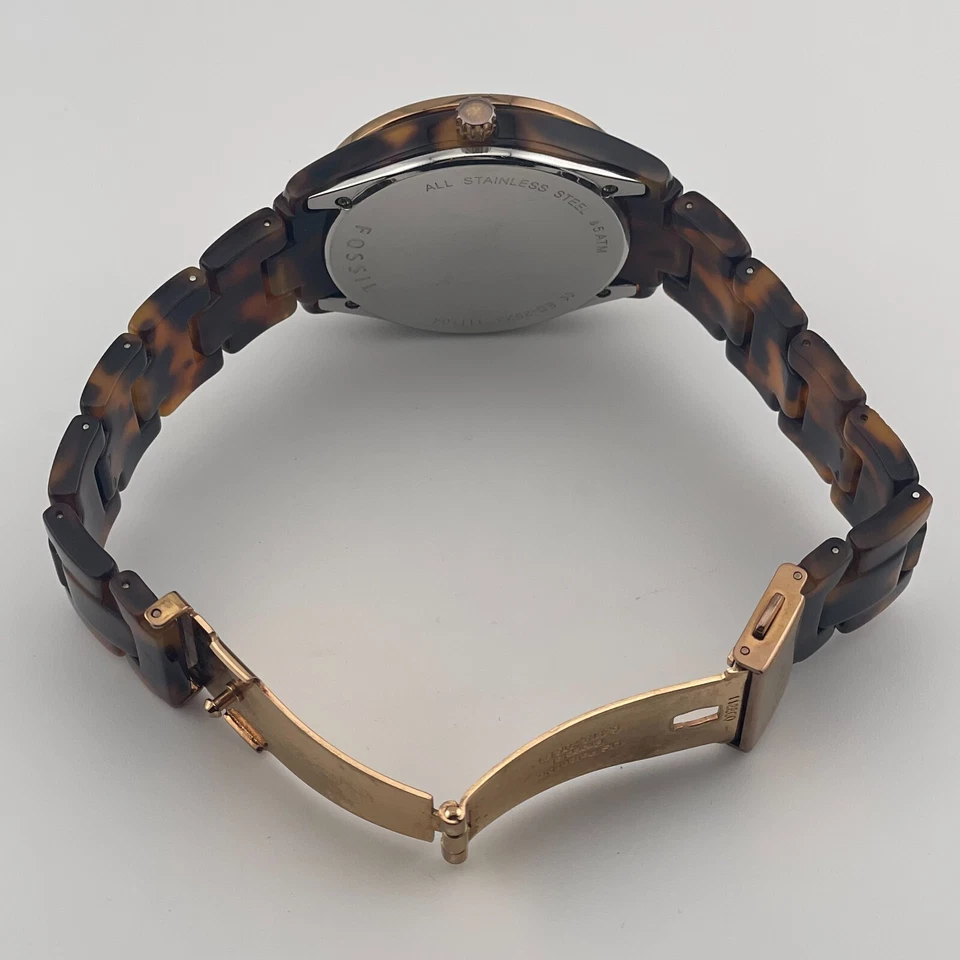 Fossil Stella Watch ES-2923 Womens 37mm Case Day Date 24H Gem Set Quartz - Image 3 of 4