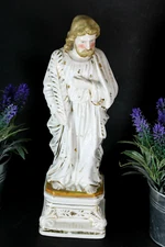 Antique French vieux paris porcelain holy saint joseph figurine statue